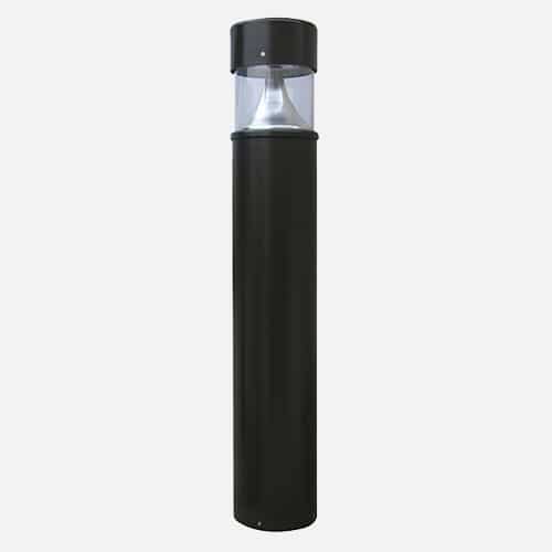 Die-cast aluminum bollard with up to 4,700 delivered lumens for parks, sidewalks, streetscapes and pathways. Brandon Industries model B-8R2.