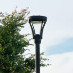 A Brandon Industries street lamp in a neighborhood