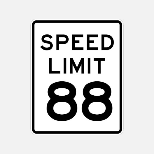 A speed limit traffic sign